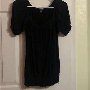 Black with white polka dot Maurices blouse